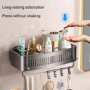 Vacuum Suction Cup Bathroom Shelf Wall Mounted Aluminum Organizer