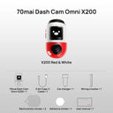 70mai Omni X Full View Dash Cam: Enhanced Night Vision & AI Safety  ourlum.com X200 Red White CHINA eMMC 32GB