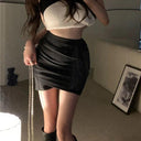 Lucyever Korean Fashion Wrap Skirt Elegant High Waist Style