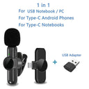 Pro Wireless Lavalier Mic: Premium Audio Recording Experience  ourlum.com 1in1TypeC-USB Adaptr  