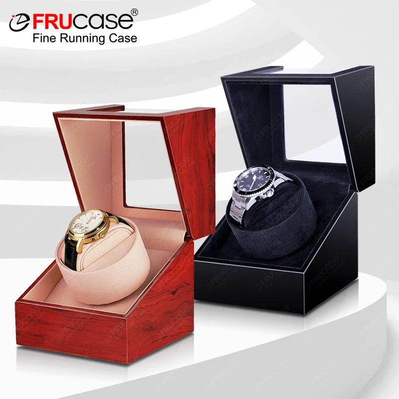 FRUCASE Premium Wooden Watch Winder with Silent Motor and Dual Power Options  ourlum.com   