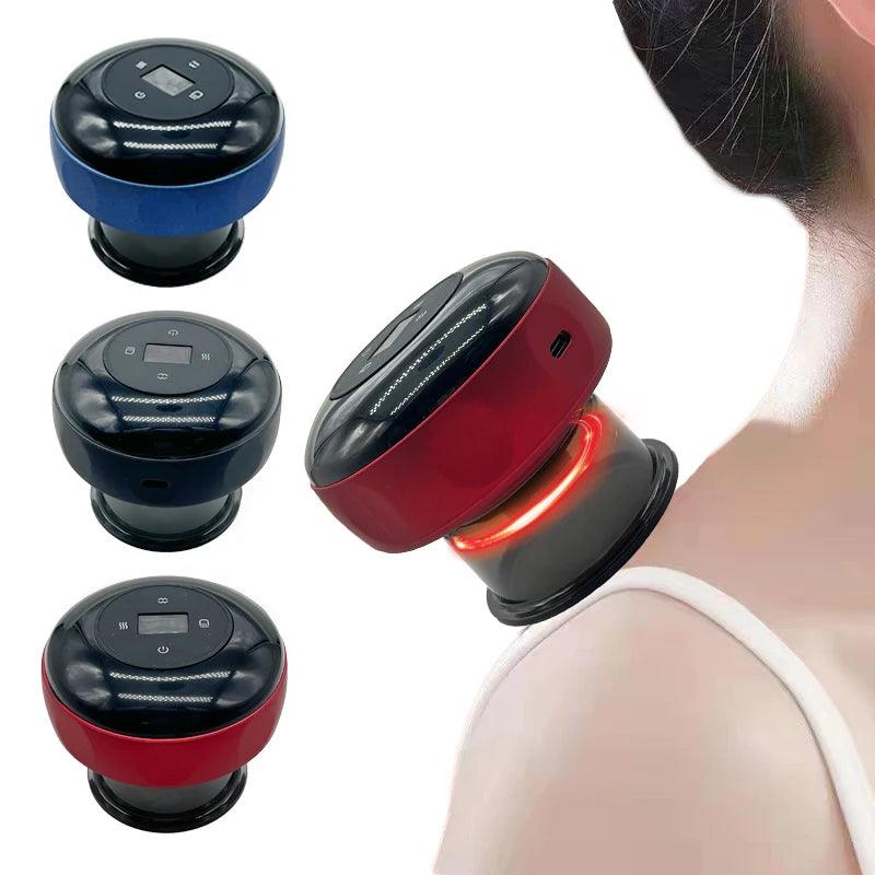 Smart Electric Vacuum Cupping Device Body Scraping Massager Heating Suction Cup Device Physical Fatigue Relief Beauty Health