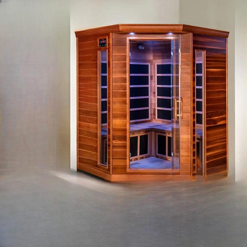 Luxurious Far Infrared Sauna Room with Nano Sweat Steam - Eco-Friendly Wooden Light Wave  ourlum.com   