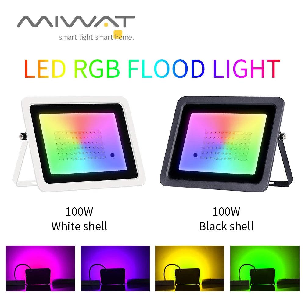 Colorful Outdoor Lighting Solution: Smart RGB Flood Light with Memory Function and Remote Control - Ideal for Garden and Projector Lighting  ourlum.com   