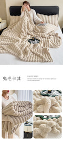 150*200cm Plain Soft Blanket Warm Khaki Throw Bedding