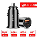 Baseus USB Car Charger: Rapid Charging for Smartphone Devices  ourlum.com 30W Type C With USB CHINA 