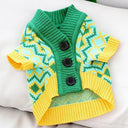 Chic Striped Winter Pet Sweater: Stylish & Cozy Knitted Cardigan for Dogs & Cats  ourlum.com Green XS 