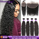 Premium Brazilian Deep Wave Hair Bundles with Lace Frontal