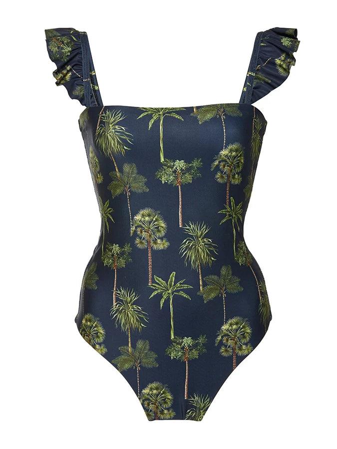 Dark Blue Floral Peplum Swimwear Set with Long Cover-Up for Women - Chic Beachwear Collection  OurLum.com ROYAL BLUE XL 