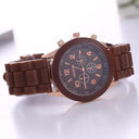 Luxury Women's Silicone Strap Quartz Watch Elegant Timepiece