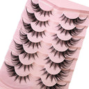 NEW 7Pairs Lashes manga Lashes 3D Clear Band Lashes Natural Look Wispy Mink Eyelashes Fluffy Cat Eye Lashes Pack Fake Eyelashes  ourlum.com 7pairs07  