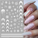 Winter Snowflake Nail Art Stickers for Holiday Glam Designs