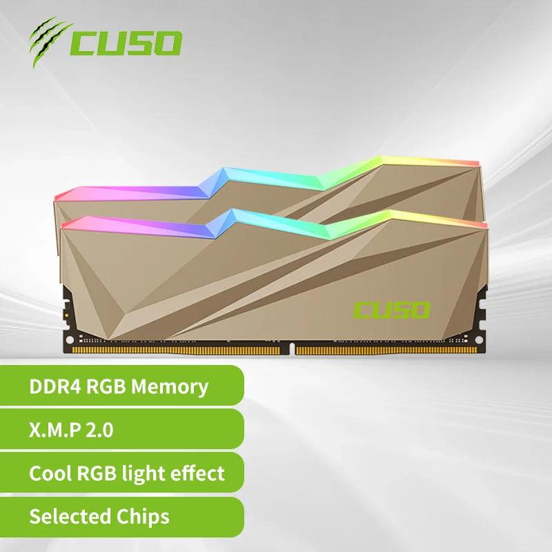 CUSO Sabertooth RGB RAM: Peak Performance & Stunning RGB Lighting  ourlum.com 8GBx2 3200MHz RGB  