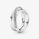 Original 925 Sterling Silver Crossover Love Ring Gift for Her