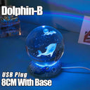 USB LED night light, Galaxy Crystal Ball lamp, 3D planet moon lamp, home decoration  ourlum.com Dolphin-B  