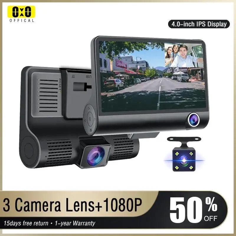 3-Camera Dash Cam: Complete Triple Camera Setup with Wide-Angle Vision  ourlum.com   