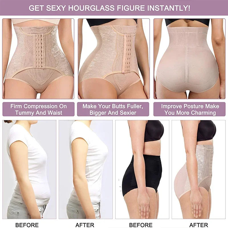 GUUDIA Seamless Tummy Control Shapewear Panties with Adjustable Hooks for Enhanced Curves