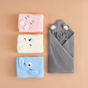 1pc Kids' Cartoon Hooded Bath Towels Ultra Soft Swim Towels