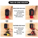 Compact Tool Mount for Dewalt & Milwaukee Batteries Holder