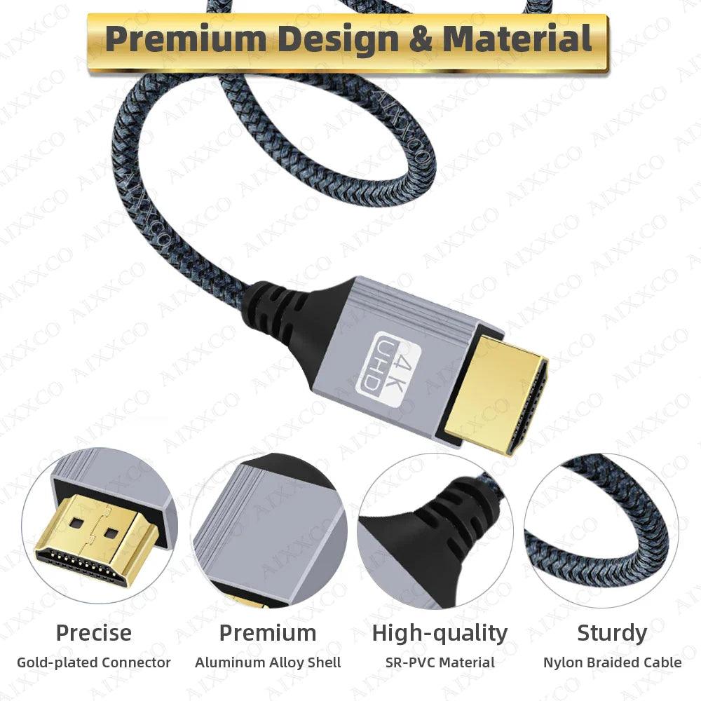 AIXXCO HDMI Cable: Ultra HD Male to Male for PS4 Xbox TV Laptop  ourlum.com   