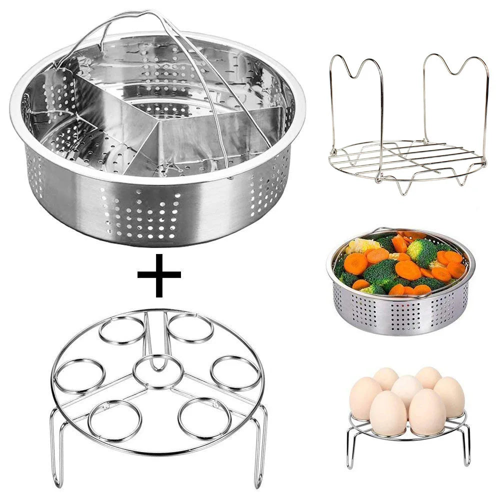 Instant Pot Accessory Set: Steamer Basket, Egg Rack, Non-Stick Pan & More