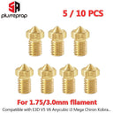 Precision Brass Nozzle Set: 3D Printer Extruder Upgrade  ourlum.com 10PCS - 1.75mm 0 2mm 