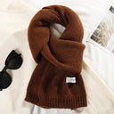 Women's Solid Color Wool Knitted Warm Thickened Scarf Gaiter