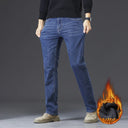 Tall Men Denim Pants Fleece Thick Warm Winter Stretch Jean