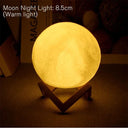 8cm Moon Lamp LED Night Light Battery Powered With Stand Starry Lamp Bedroom Decor Night Lights Kids Gift Moon Lamp  ourlum.com Yellow  