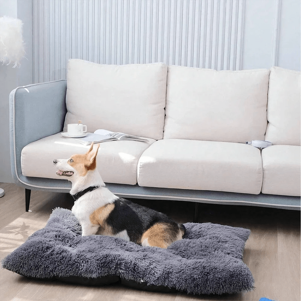 Plush Anti-Anxiety Dog Bed: Cozy Mat for Large Dogs  ourlum.com   