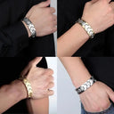 Zinc Alloy Magnetic Detox Bracelet for Men - Lymph Drainage & Arthritis Relief Health Jewelry