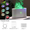 TranquilBreeze Essential Oil Diffuser with LED Flame Lamp  ourlum.com 180ml White Pro  