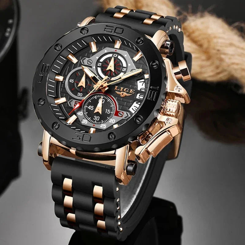 Ultimate LIGE Luxury Chronograph Sports Watch for Men - Bold Style and Functionality  OurLum.com   