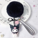 Cute Animal Keychains with Fluffy Fur Ball Bag Pendant