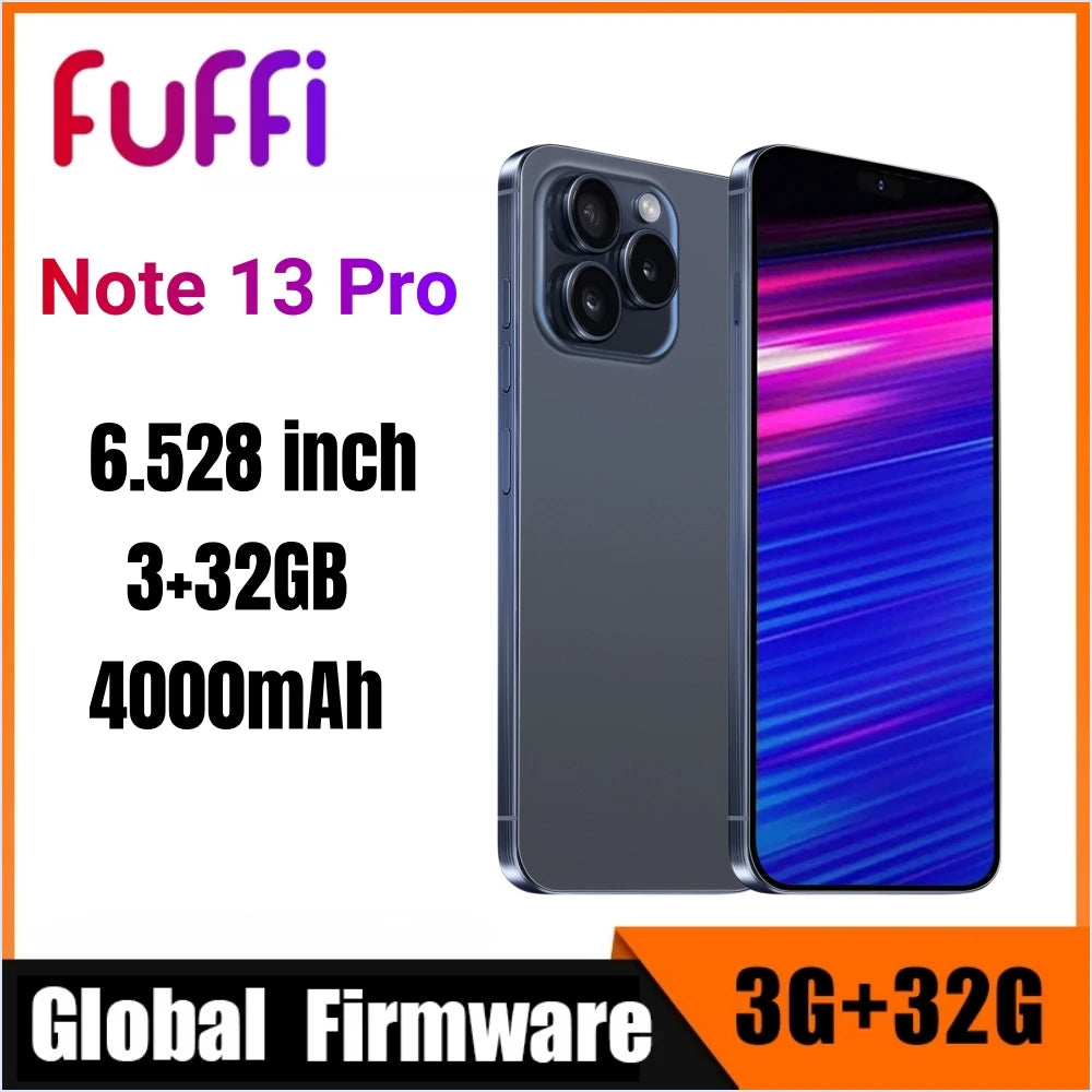 FUFFI-Note 13 Pro,Mobile phones,6.528 inch,32GB ROM,3GB RAM,4000mAh Battery,Smartphone Android 8.1,Google Play Store,Cellphones