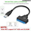 SATA To USB 3.0 Cable For 2.5 Inch External HDD SSD