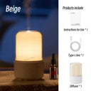 Portable Aroma Diffuser: Relaxation Set with Night Light & USB Humidifier  ourlum.com A Beige 120ml  