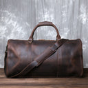 Vintage Leather Cross Style Men's Hand Luggage Duffel Bag