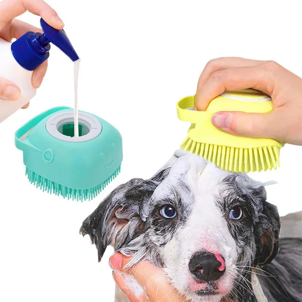 Bath Massage Silicone Brush for Dogs Cats: Gentle Safety Spa Tool  ourlum.com   
