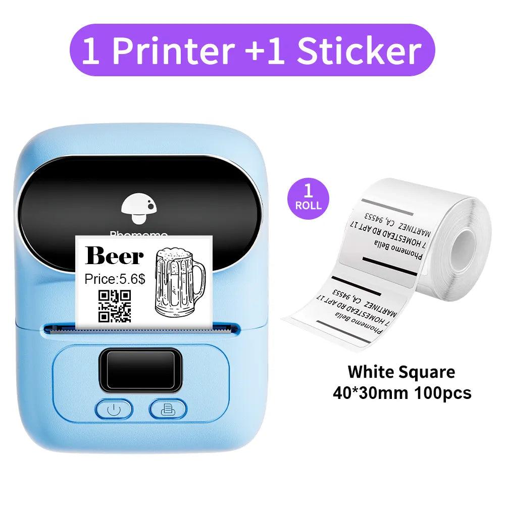 Phomemo M110 Thermal Label Printer: Wireless Barcode Maker & More  ourlum.com Blue CN 