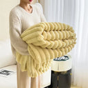 Winter Warm Blanket Skin-Friendly Striped Bedspread Throw