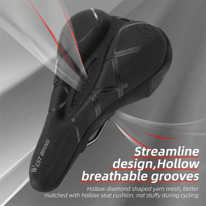 Comfortable Gel Bicycle Saddle Cover with Memory Foam and Rain Protection for Men