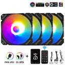 Wovibo RGB ARGB Fan Cooler: Advanced PC Cooling with Customizable Lighting  ourlum.com Black 4 in 1 as shown in photo ARGB | United State