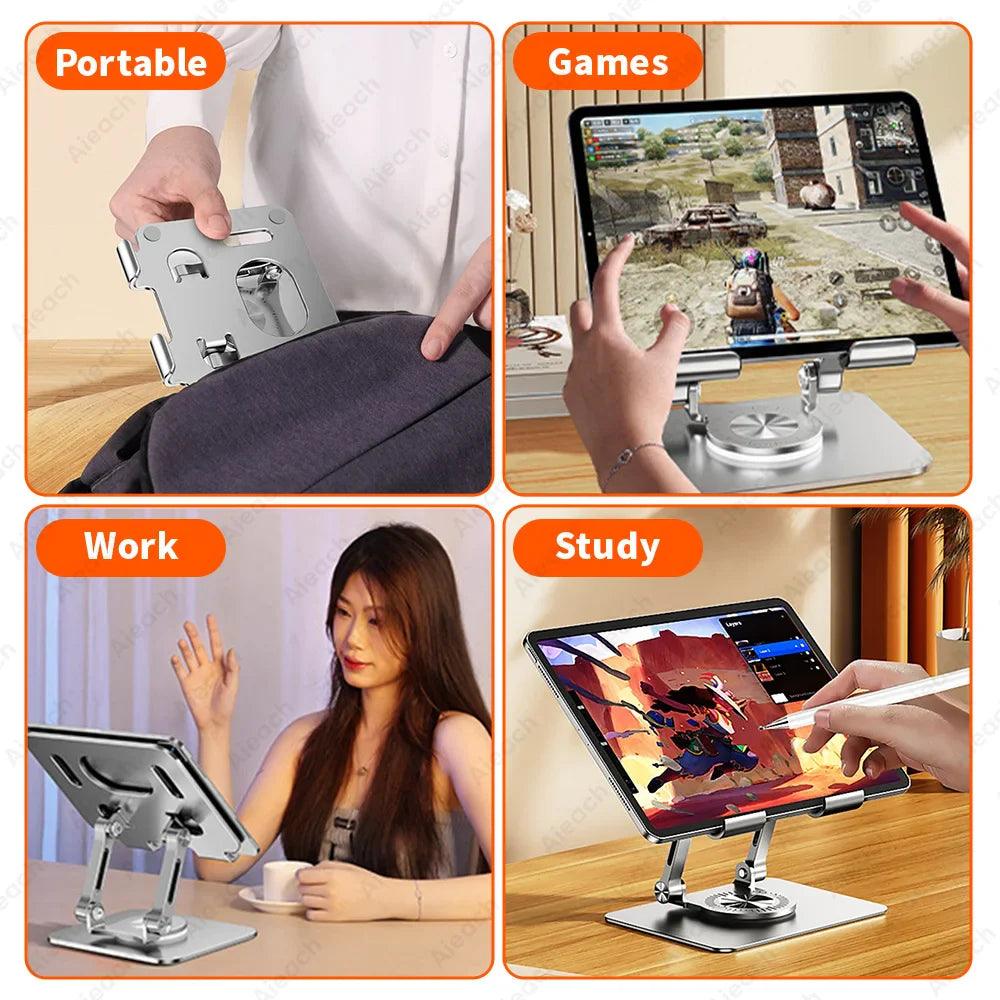 Swivel Tablet Stand: Versatile iPad Holder with Rotating Base  ourlum.com   