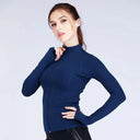 2024 Long Sleeve Sports Jacket Women Zip Fitness Yoga Shirt Winter Warm Gym Top Activewear Running Coats Workout Clothes Woman