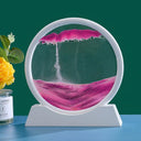 Deep Sea Sandscape Art: Mesmerizing Home Office Decor & Gift  ourlum.com White Base-Pink 12 inch 