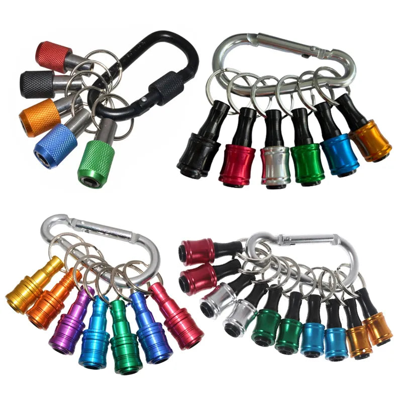 Hex Shank Screwdriver Bit Holder Keychain Set: Compact & Portable Multifunctional Tool Kit  ourlum.com   