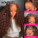 250% Density Chocolate Brown Water Wave HD Lace Wig