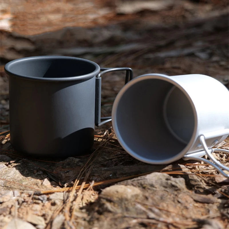 Durable 300ML Aluminum Camping Mug - Lightweight Outdoor Travel Cookware for Hiking and Picnics