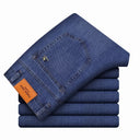 Autumn Winter Brand New High Waist Jeans Navy Blue Slim Fit